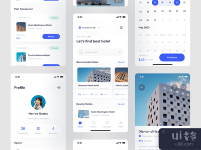 Hotelyn Light Mode - 酒店预订应用程序(Hotelyn Light Mode - Hotel Booking App)