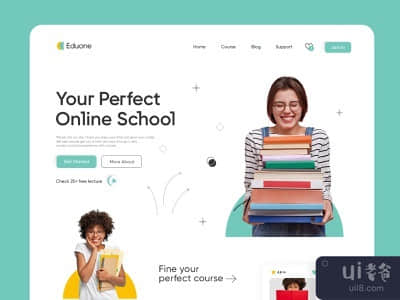 在线教育登陆页设计(online education landing page design)