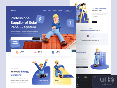 能源 - 太阳能电池板登陆页探索(ENERGY - Solar Panel Landing Page Exploration)