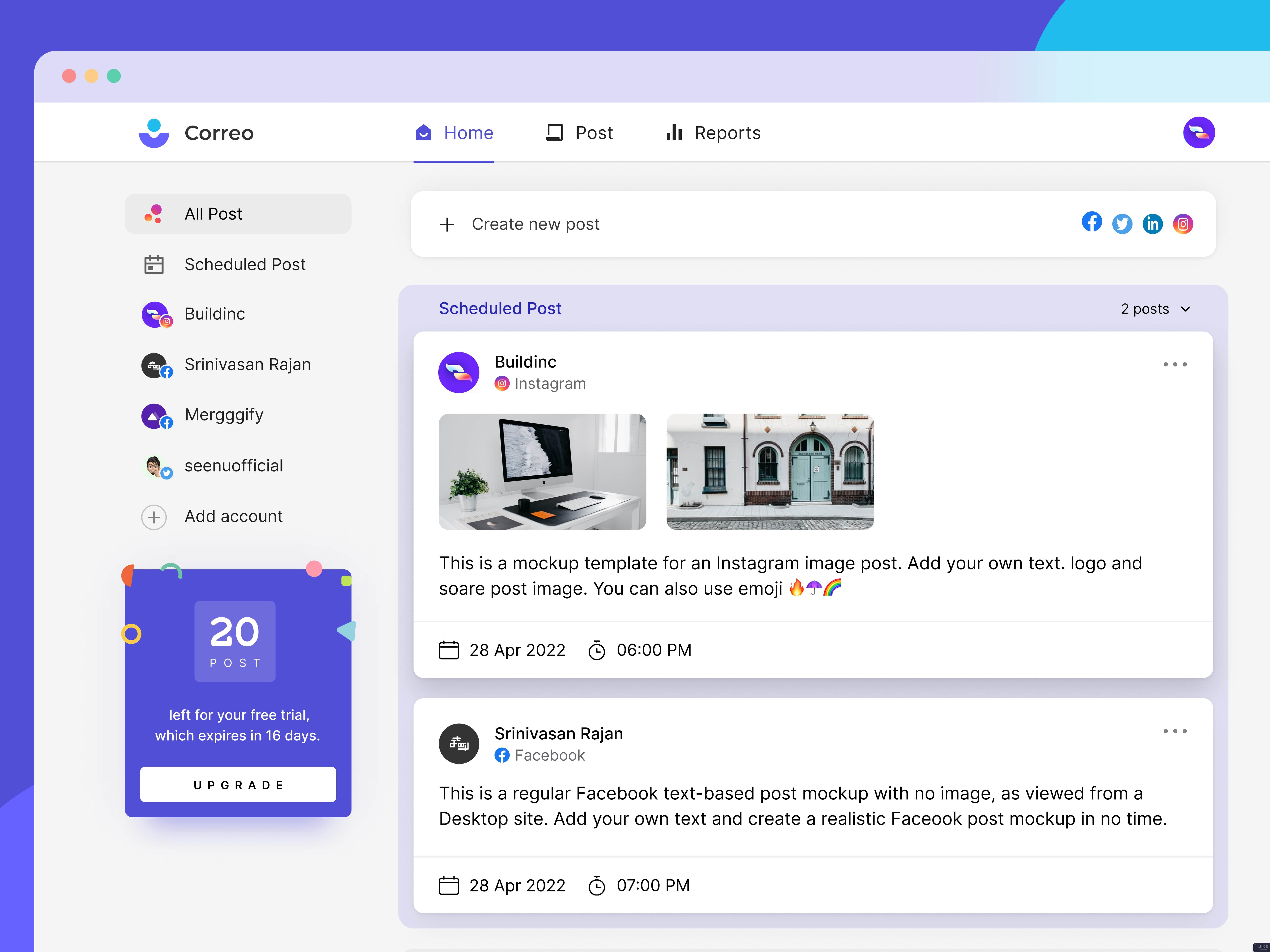 邮件｜社交媒体帖子经理(Correo | Social Media Post Manager)