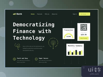 数字银行的标题|登陆页设计(Digital Banking Header | Landing page design)