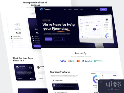 Financy - 金融着陆页(Financy - Finance Landing Page)