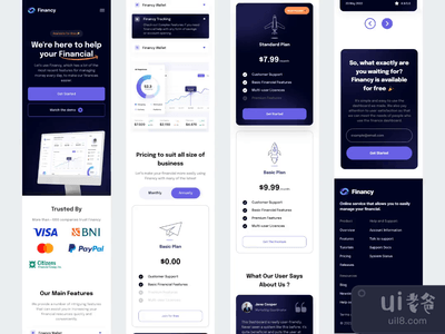 Financy - 移动登陆页面(Financy - Mobile Landing Page)