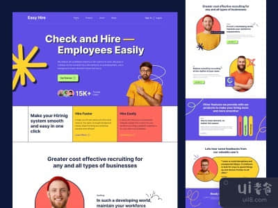 EasyHire - 招聘页面设计(EasyHire - Hiring Landing page Design)