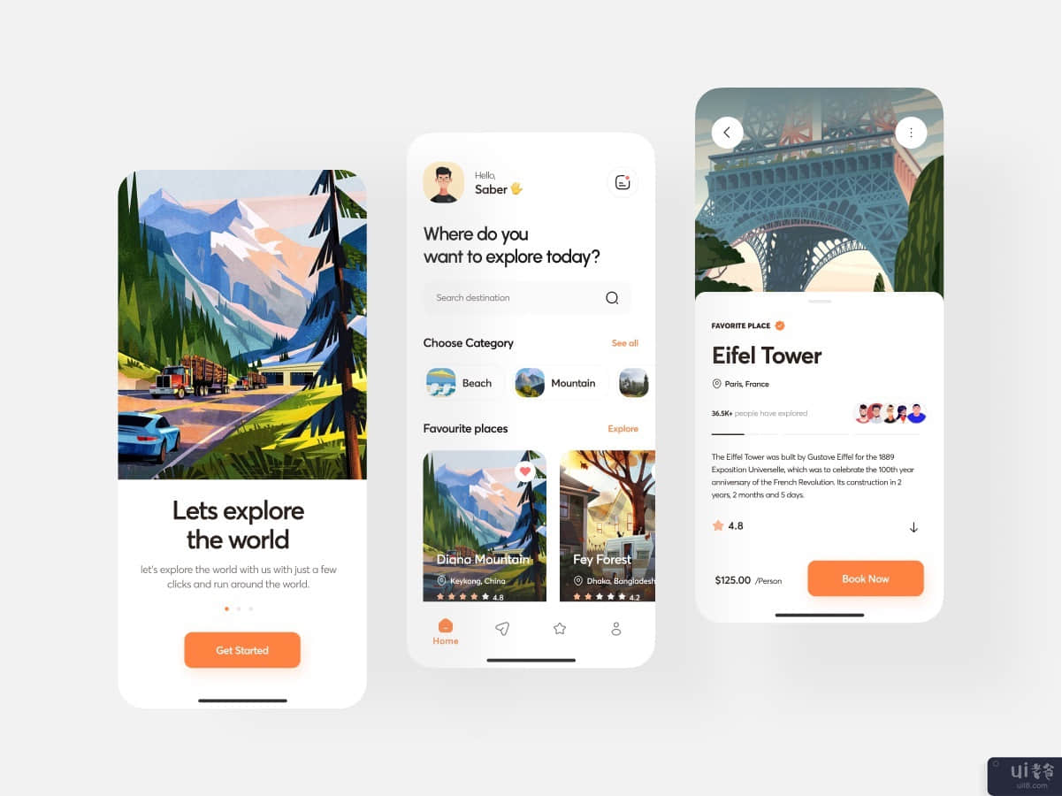 Tripiyo - 一个旅游应用UI工具包(Tripiyo - A travel app UI kit)