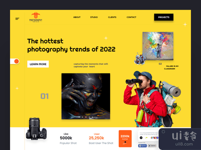 摄影趋势 页面设计(Photography trends Page design)