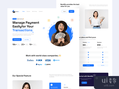 BankElu - 数字银行登陆页面网站(BankElu - Digital Banking Landing Page Website)