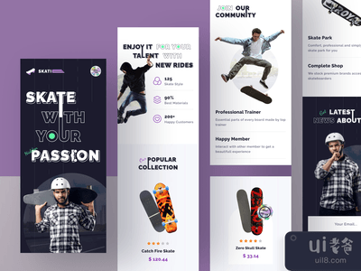 Skatie - 滑板网站响应式版本(Skatie - Skate Board Website Responsive Version)