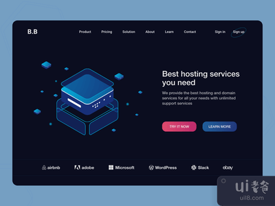 虚拟主机登陆页面(Web Hosting Landing Page)