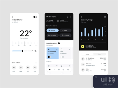 智能家居应用。UI设计(Smart Home App: UI Design)