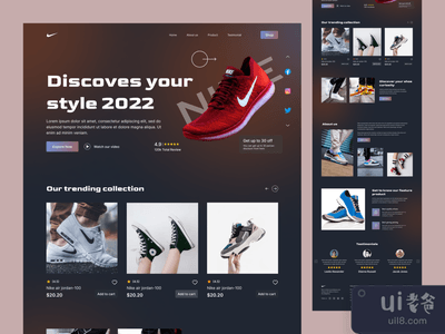 耐克登陆页设计(Nike Landing Page design)