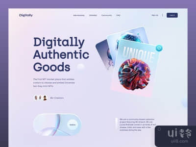 NFT网站设计。着陆页UI(NFT Website Design: Landing Page UI)