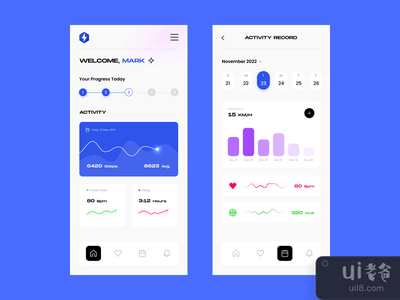健美应用的用户界面(Fitness App UI)
