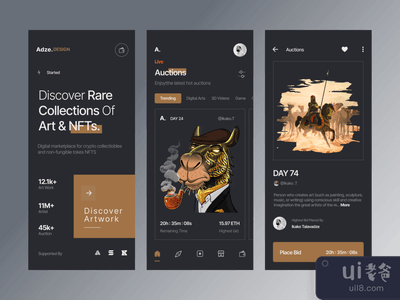 NFT移动应用程序 - 用户体验/用户界面(NFT Mobile App - UX/UI)