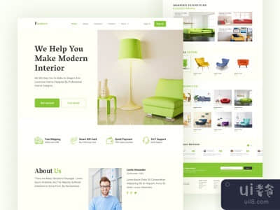 家具电子商务网站登陆页面(Furniture e-commerce Website Landing Page)