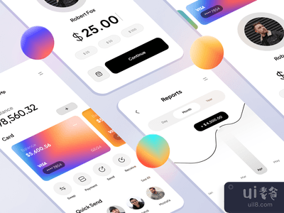 金融移动应用程序设计--光模式(Finance Mobile App Design - Light Mode)