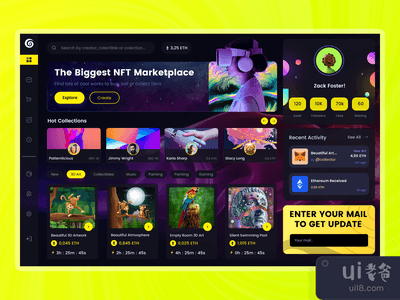 NFT拍卖市场的仪表板(NFT Auction Marketplace dashboard)