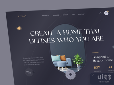 Renno - 家庭内部登陆页面(Renno - Home interior landing page)