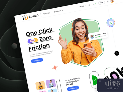 在线聊天应用程序着陆页(Online Chat App Landing Page)
