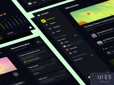 游戏仪表板网络界面概念(Game Dashboard Web Interface Concept)