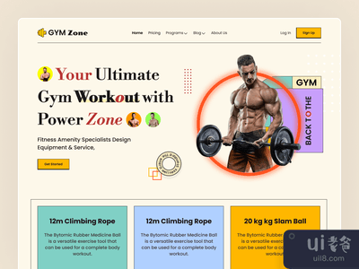 健身网站登陆页面设计(Fitness Website Landing Page Design)