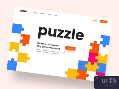 拼图 - 网站英雄部分(Puzzle - Website Hero Section)