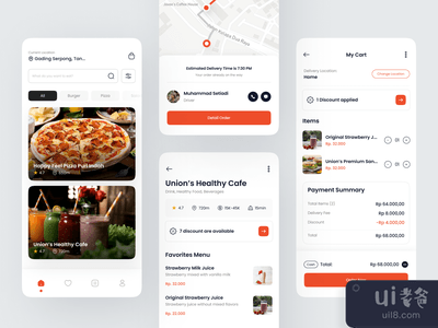 食品订购和配送移动应用概念(Food Order & Delivery Mobile App Concept)