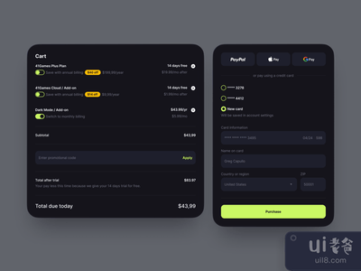 购物车/支付信息(Cart / Payment Info)