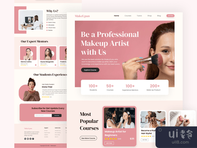MakeUpan - 化妆班登陆页(MakeUpan - Make Up Class Landing Page)