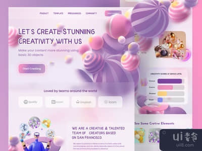 几何3D网站UI探索(Geometric 3d Website UI Exploration)