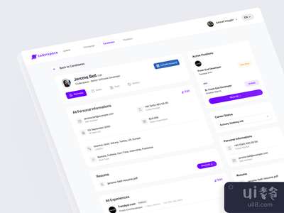 编码空间。候选人简介仪表板(Coderspace: Candidate Profile Dashboard)
