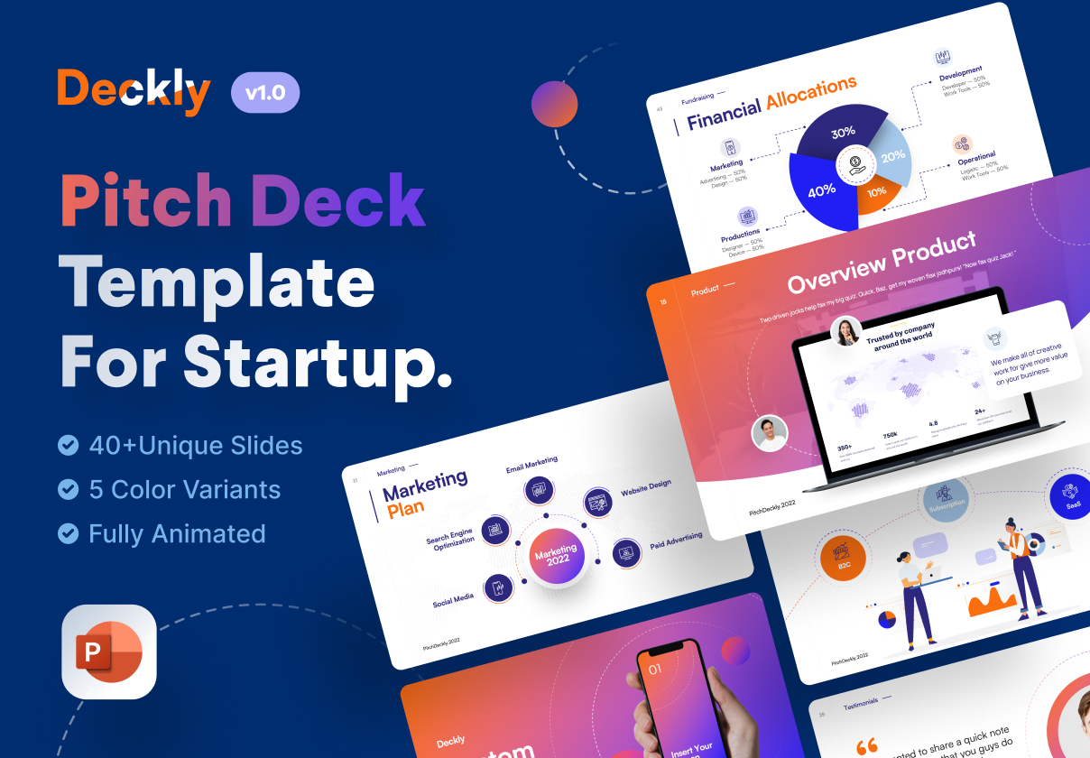 Deckly- Pitch Deck演示模板 (Deckly- Pitch Deck Presentation Template)