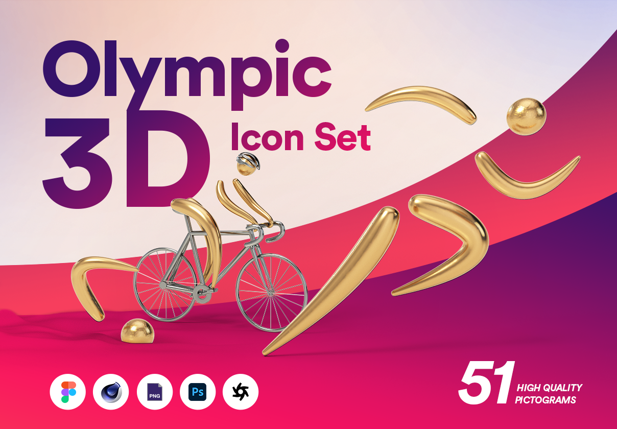 奥运会3D图标集 (Olympic 3D Icon Set)
