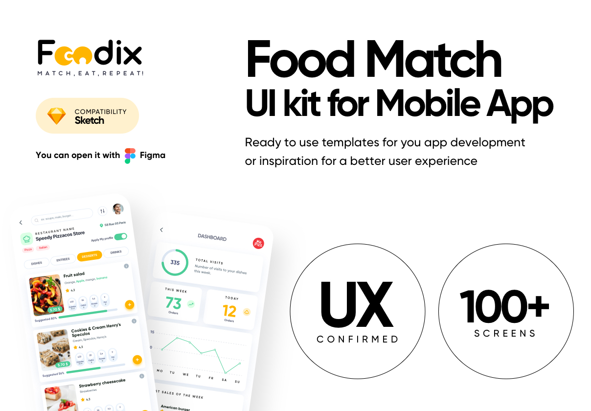 Foodix - 食品技术递送应用的UI工具包和用户体验流程 (Foodix - Food tech