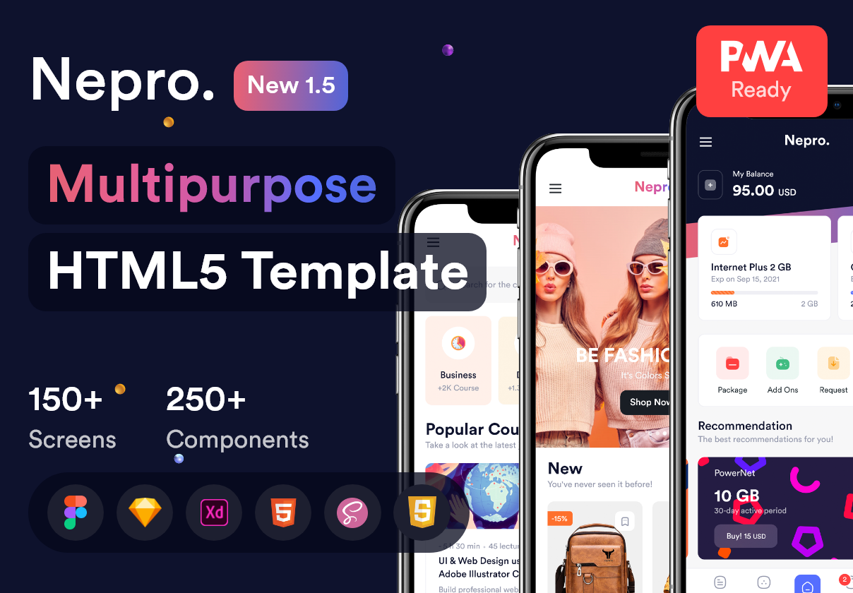 Nepro - 多用途移动HTML5模板 (Nepro – The Multipurpose Mob