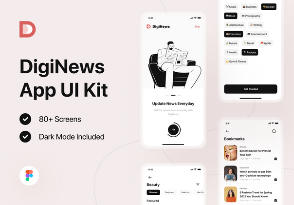 DigiNews - 新闻应用UI套件 (DigiNews - News App UI Kit)