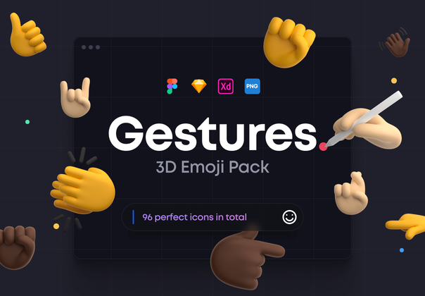 手势3D表情包 (Gestures 3D Emoji Pack)
