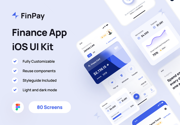 Finpay - 金融应用UI Kit (Finpay - Finance App UI Kit)