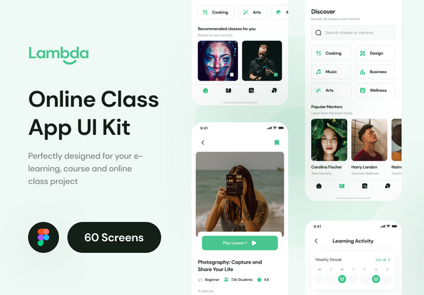 Lambda - 电子学习和在线课堂应用UI包 (Lambda - E-Learning & Onl