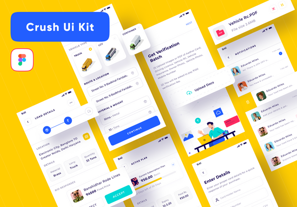 克鲁兹卡车预订应用UI包 (Cruz Truck Booking App Ui Kit)