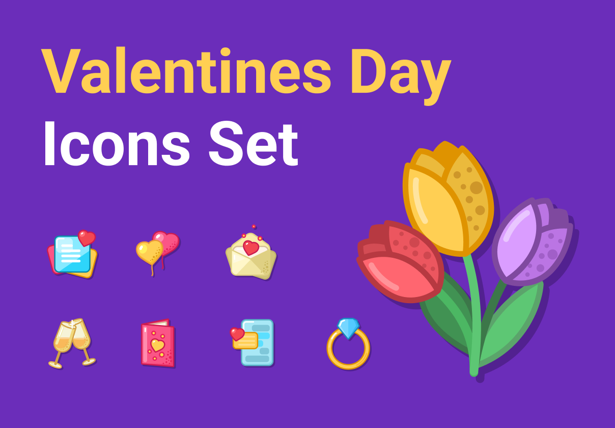 情人节图标集 (Valentines Day Icons Set)