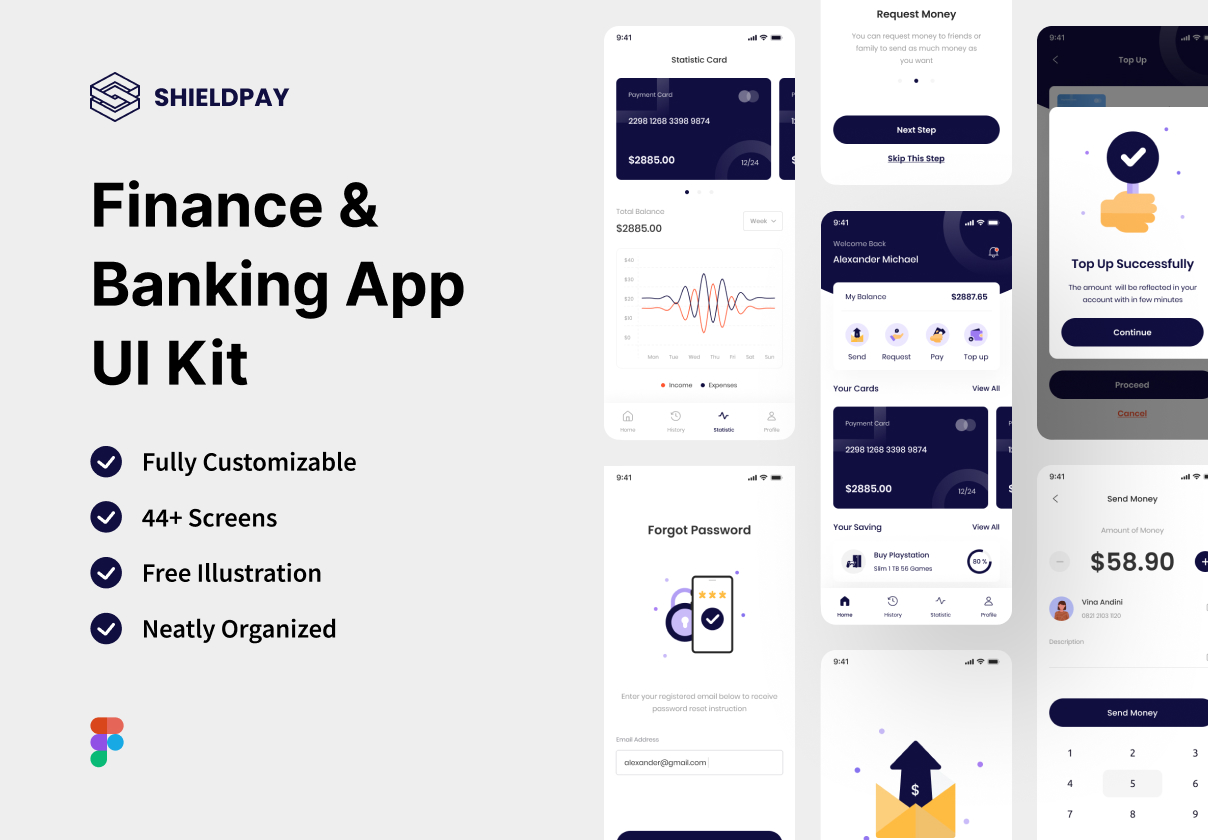 ShieldPay - 金融应用UI套件 (ShieldPay - Finance App UI Kit)