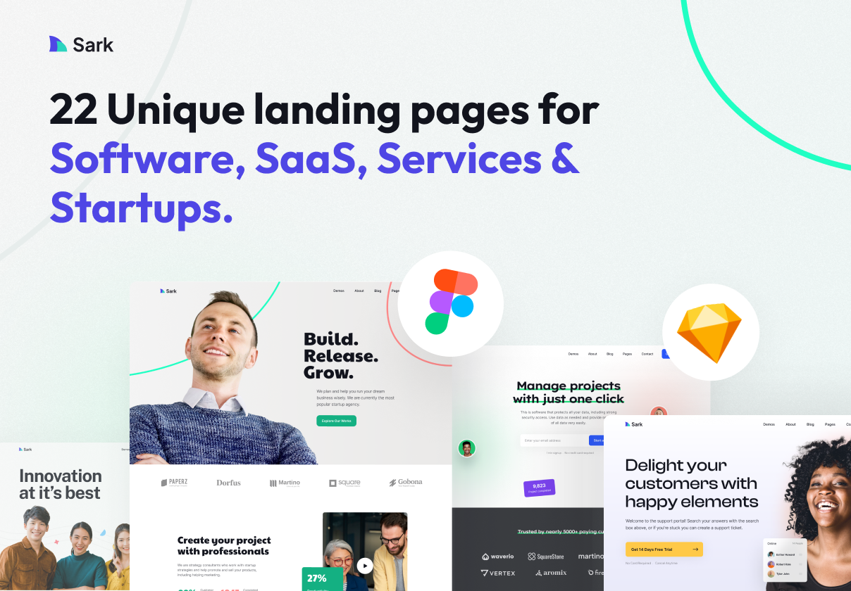 Sark - 登陆页面设计模板 (Sark - Landing Page Design Template)
