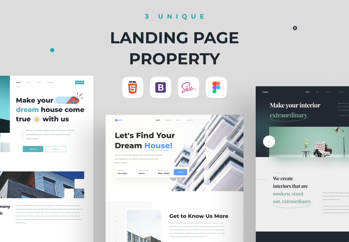 Propty - 3个独特的着陆页物业 (Propty - 3 Unique Landing Page Property)