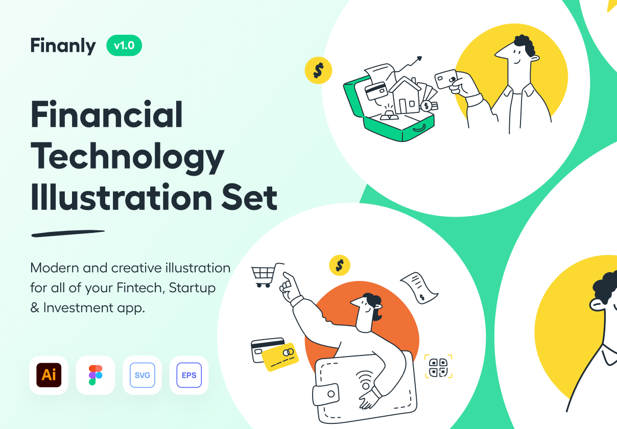Fintecy - 金融技术初创企业插图集 (Fintecy - Fintech Startup Illustration Set)