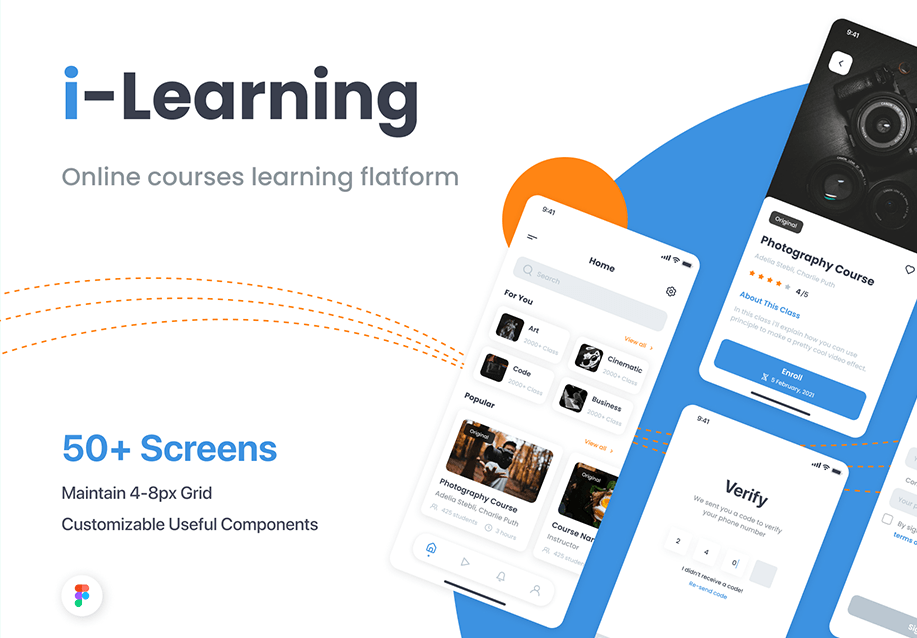 i-Learning - 教育应用UI套件 (i-Learning - Education App UI Kit)