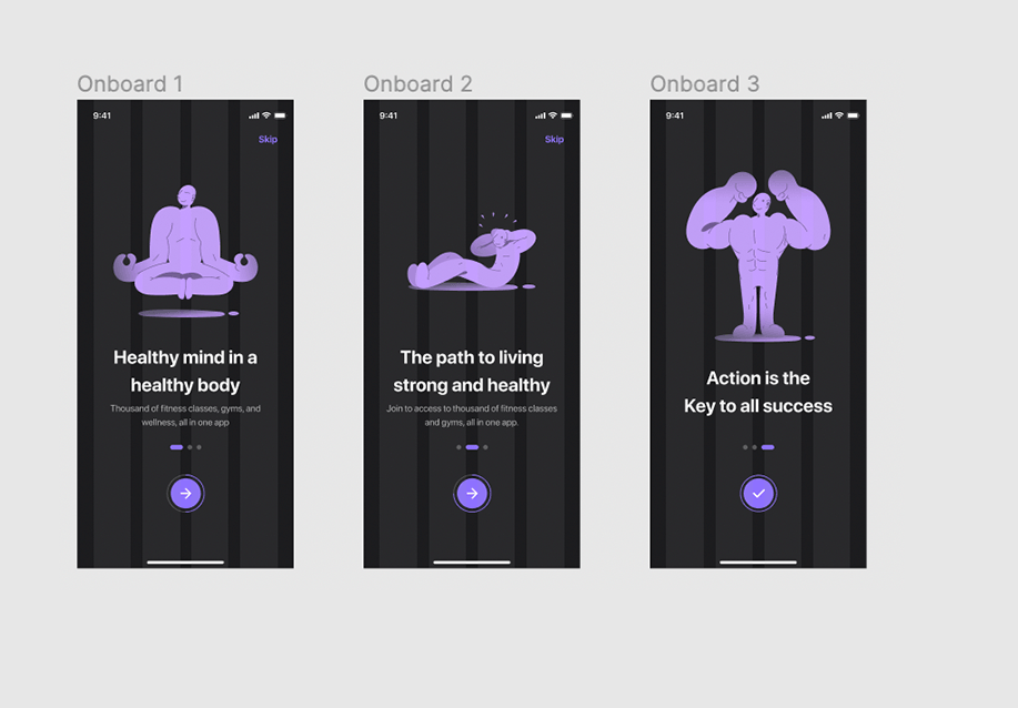 M-Fit - 健身应用UI套件 (M-Fit - Fitness App UI Kit)