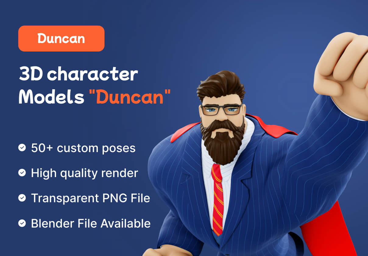 邓肯--3D人物模型 (Duncan - 3D Character Models)