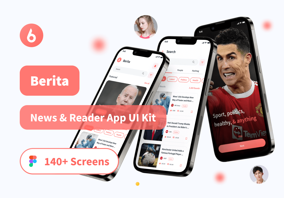 Berita - 新闻和读者APP UI Kit (Berita - News & Reader App UI Kit)