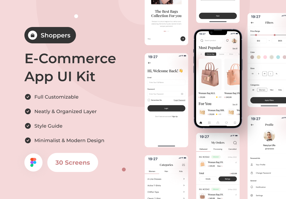 Shoppers - 电子商务应用UI Kit (Shoppers - E-Commerce App UI Kit)